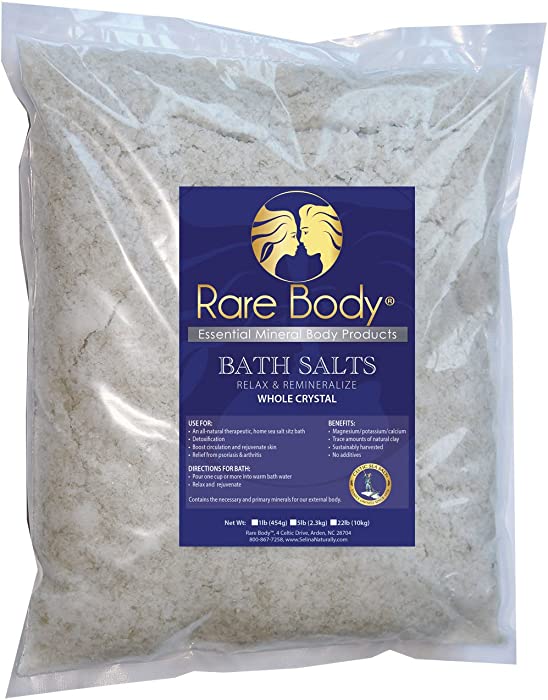 Celtic Sea Salt Rare Body Whole Crystal Bath Salt - Relaxing Salt Bath Soak for Relaxation, Alleviating Disease Symptoms and Aches and Pains, All Natural, Vegan and Gluten Free – 5 Pounds