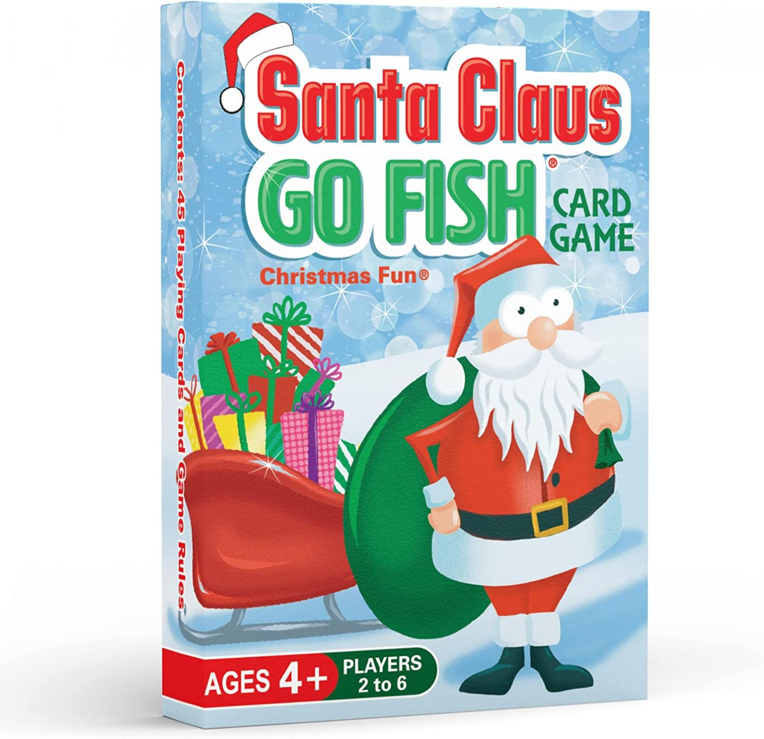 Santa Claus GO Fish - Play 3 Fun Christmas Games for Kids Ages 4-8 Using ONE Holiday Themed Deck (GO Fish, Old Maid & Slap Jack) - A Great Gift or Stocking Stuffers for Kids – Beautifully Illustrated