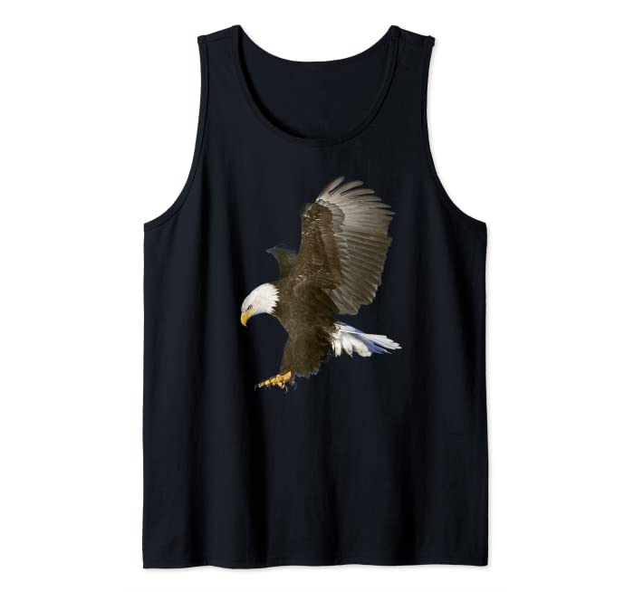 American Bald Eagle Swooping Photo Portrait Tank Top