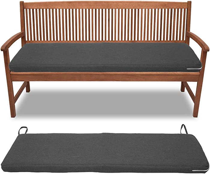 Bench Cushion Indoor Outdoor Bench /Swing Pad Mat Waterproof No-Slip Thick Garden Patio 2&3 Seater Cushion (No Chairs) (Dark Gray, 59 x16.5 x1.97inch)
