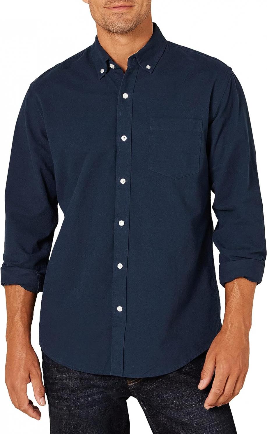 Amazon Essentials Men's Regular-Fit Long-Sleeve Pocket Oxford Shirt