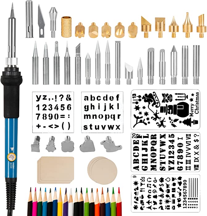 Wood Burning kit 87 Pcs, Wood Burning Tool with Adjustable Temperature, Art Burning kit Soldering Iron, Pyrography Pen for Embossing Carving Soldering, Burning Kit for Adults Beginners