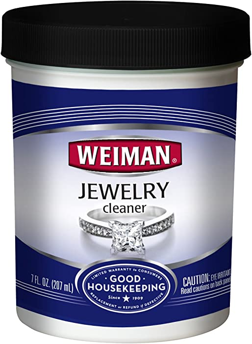 Weiman Jewelry Cleaner Liquid – Restores Shine and Brilliance to Gold, Diamond, Platinum Jewelry & Precious Stones – 7 fl. oz.