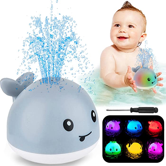 ZHENDUO Baby Bath Toys, Whale Automatic Spray Water Bath Toy, Induction Sprinkler Bathtub Shower Toys for Toddlers Kids Boys Girls, Pool Bathroom Toy for Baby (Whale)