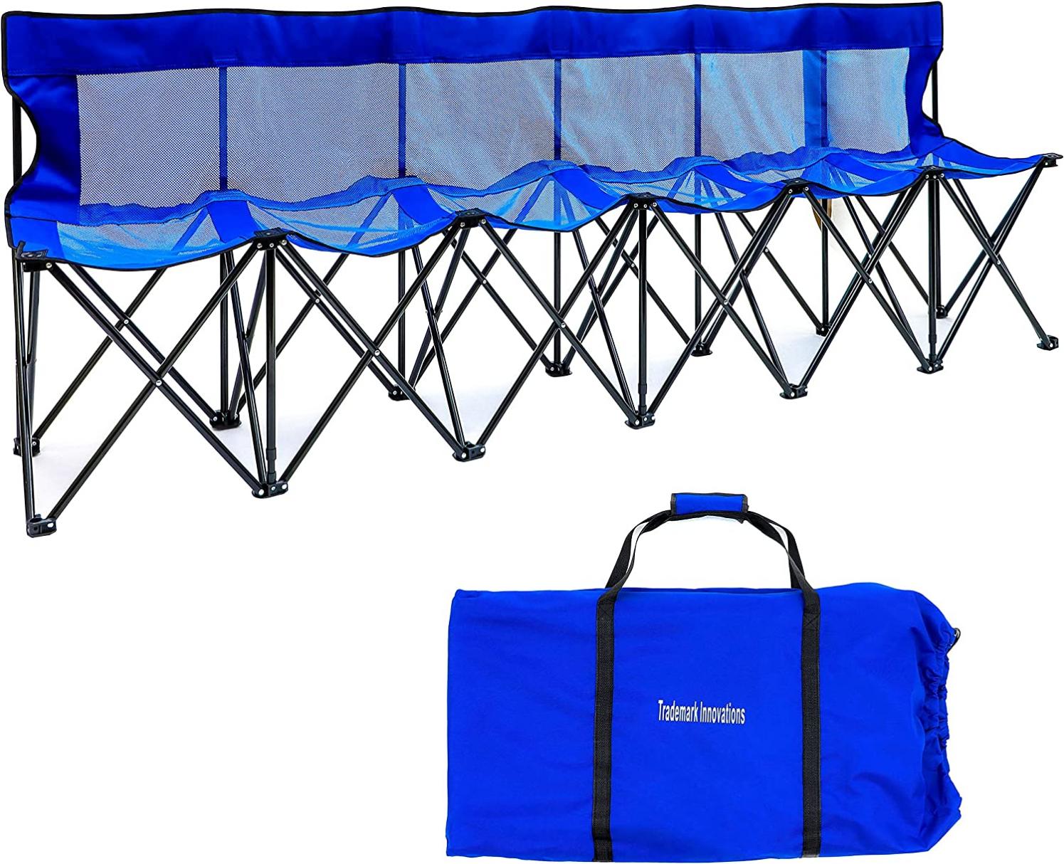 Portable Sports Bench with Mesh Seat and Back - by Trademark Innovations