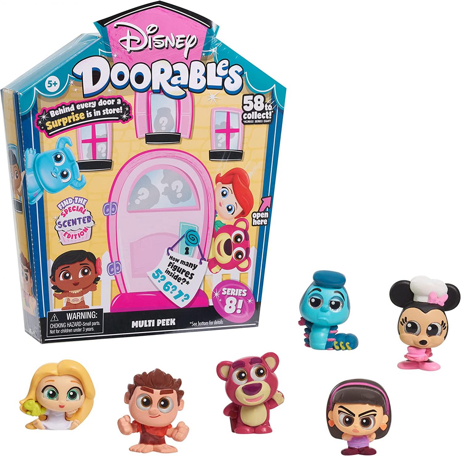 Disney Doorables Multi Peek, Easter Basket Stuffers, Series 8 Featuring Special Edition Scented Figures, Styles May Vary, Officially Licensed Kids Toys for Ages 5 Up, Gifts and Presents by Just Play