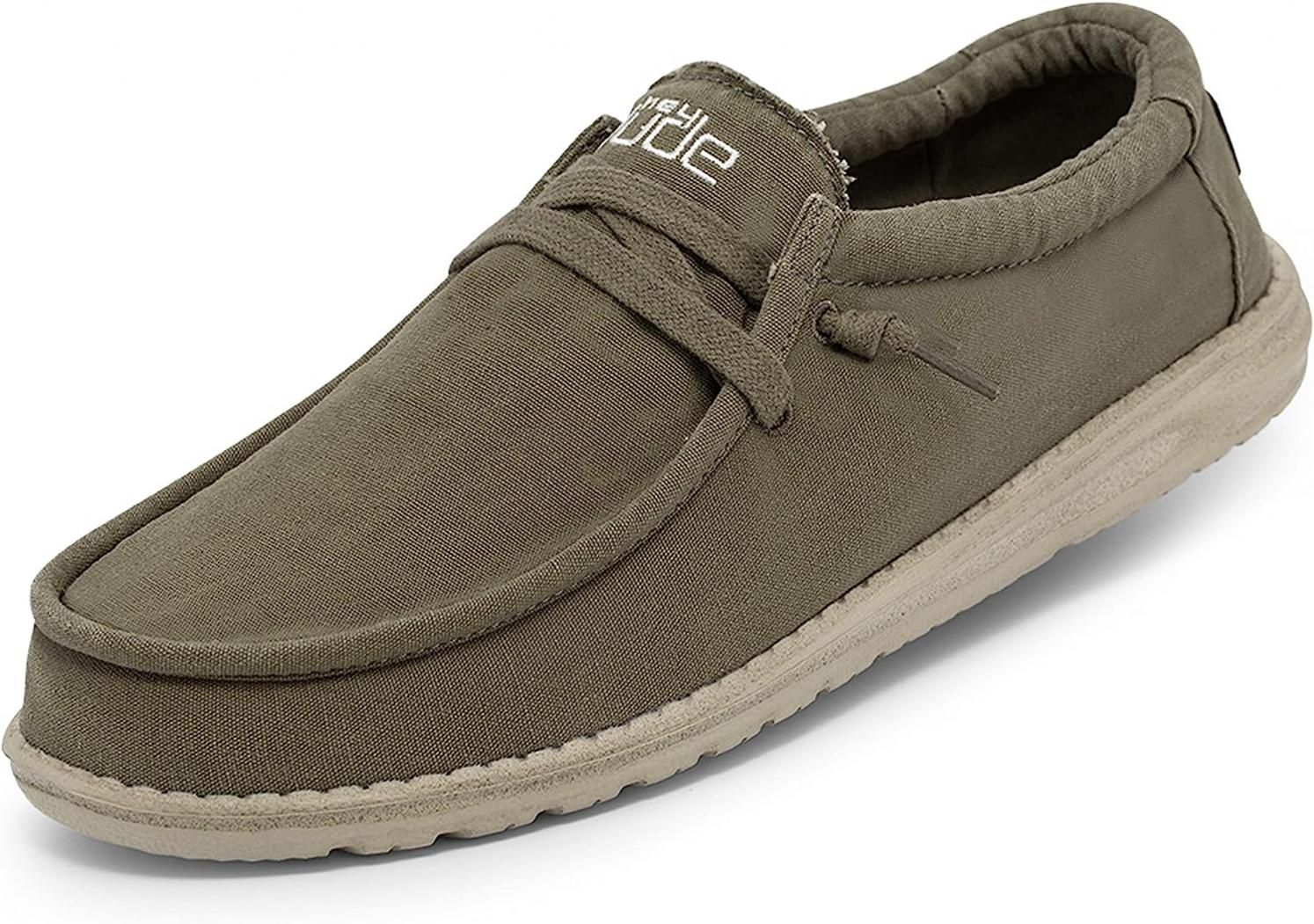 Hey Dude Men’s Wally Washed Sage Size 10 | Men’s Shoes | Men’s Lace Up | Comfortable & Light-Weight