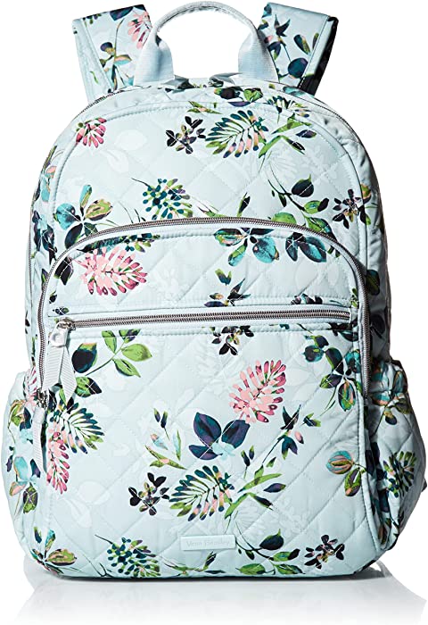 Vera Bradley womens Performance Twill Campus Backpack Bookbag, Seawater Blooms, One Size US