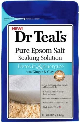 Dr.Teal's Detoxify & Energize Pure Epsom Salt Soaking Solution, 3 lb, 6pk