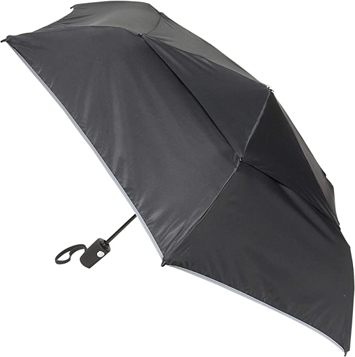 TUMI - Auto Close Umbrella - Windproof Compact Travel Umbrella - Medium - Black
