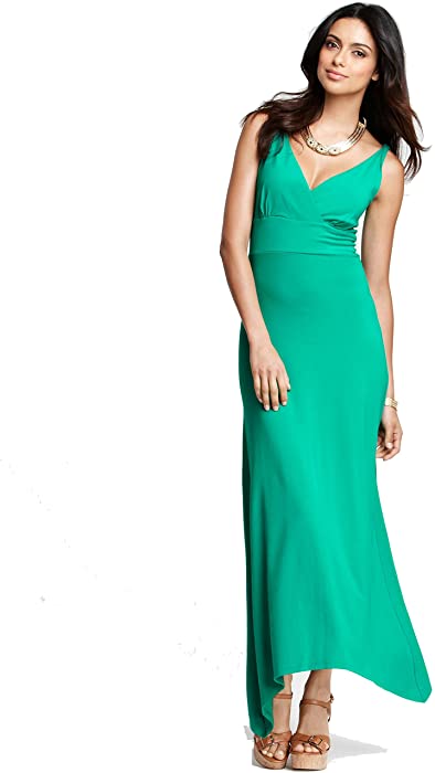 Ann Taylor Asymmetric Hem Maxi Dress Color Green