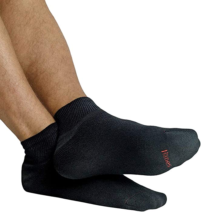 Hanes Men's Cushion Ankle Socks 6-Pack_Black_10-13