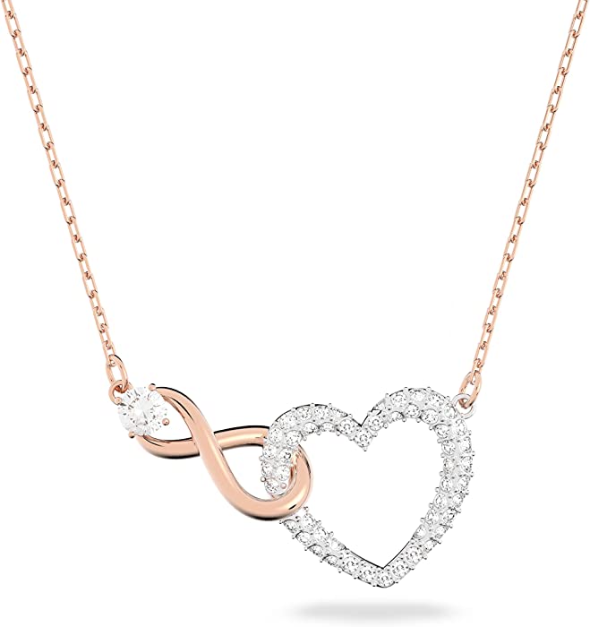 SWAROVSKI Infinity Heart Jewelry Collection, Rose Gold & Rhodium Tone Finish, Clear Crystals