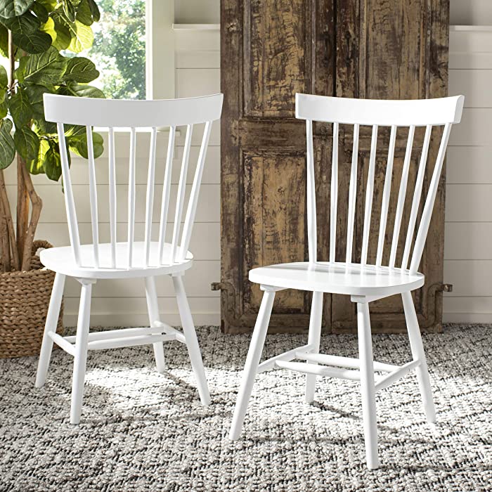 Safavieh American Homes Collection Parker Country Farmhouse White Spindle Side Chair (Set of 2)
