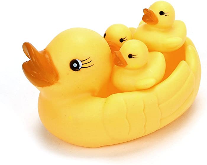 Muised Bath Toys for Toddlers 1-3, Baby Bath Toys, Mummy & Baby Rubber Race Squeaky Ducks Family Bath Toy Kid Game Toys Bathroom Toys for Toddlers 1-3, Bath Tub Toys for Kids, Toddler Bath Toys