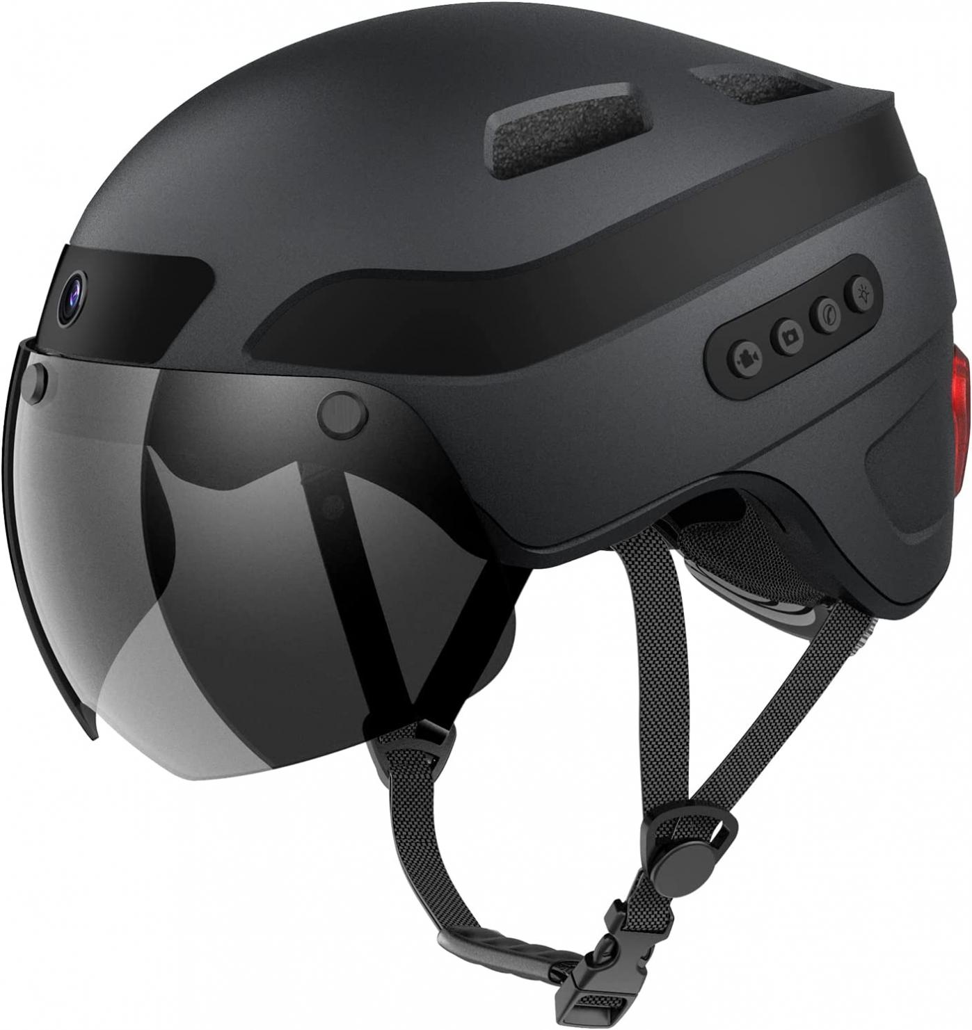 KRACESS KRS-S1 Bike Helmets for Men Smart Helmets for Adults with 1080P 60 fps Sports Camera Dual Antenna Bluetooth Womens Bike Helmet