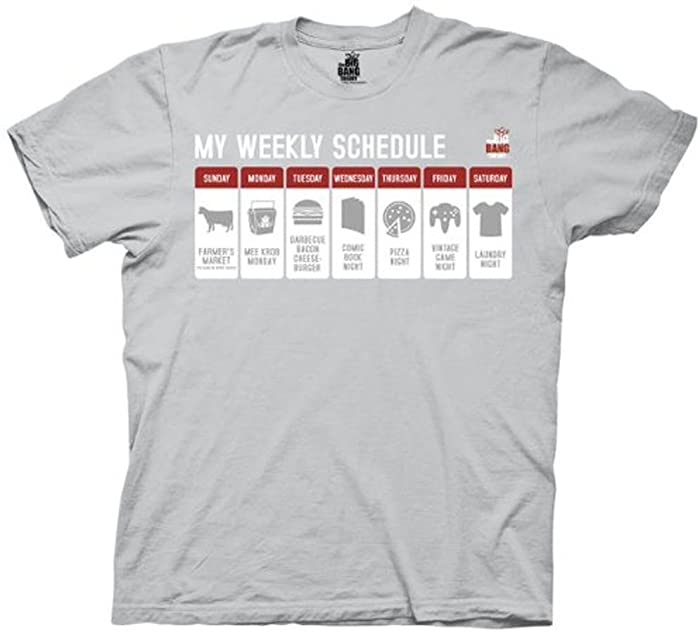 The Big Bang Theory My Weekly Schedule Ice Grey Mens T-shirt