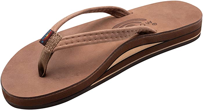 Rainbow Sandals Ladies Luxury Leather - Double Layer Arch Support with 1/2" Narrow Straps
