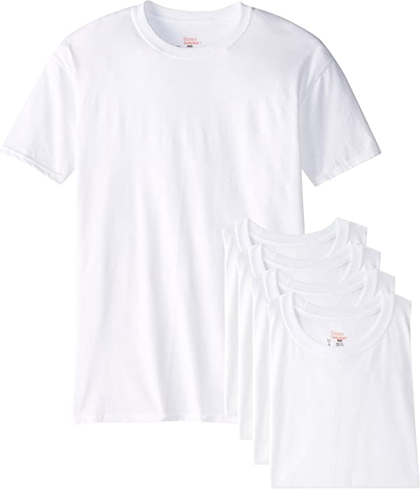Hanes Men's Big 5-Pack Crew T-Shirt, White, XX-Large