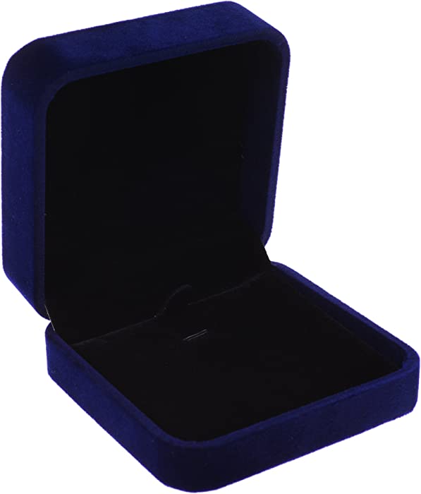 COSMOS Velvet Necklace Pendant Gift Box Jewelry Box (Royal Deep Blue Color)