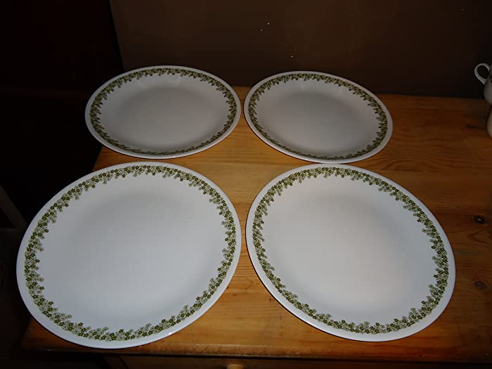 Corelle Spring Blossom (Crazy Daisy) Dinner Plates - Four (4) Plates