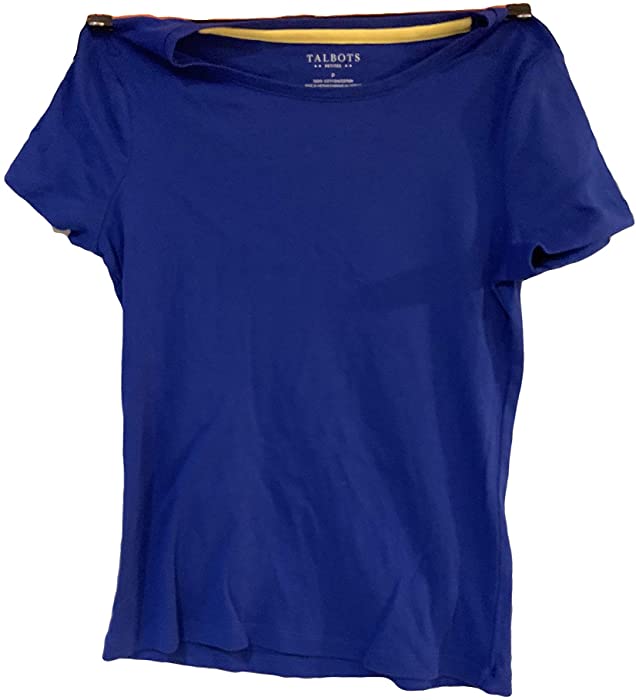 TALBOTS Cotton TEE Blue TOP Tunic Shirt Size P FITS 2 4 6