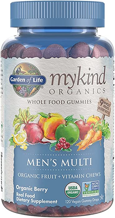 Garden of Life mykind Organics Men's Gummy Vitamins Multi Berry, 120 Count
