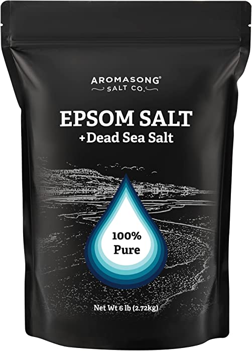 Aromasong Epsom Salts for Soaking for Pain with 100% Pure Dead Sea Salt - Bath Salts for Pain Relief - Foot & Muscle Soak - Bulk 6 Lb