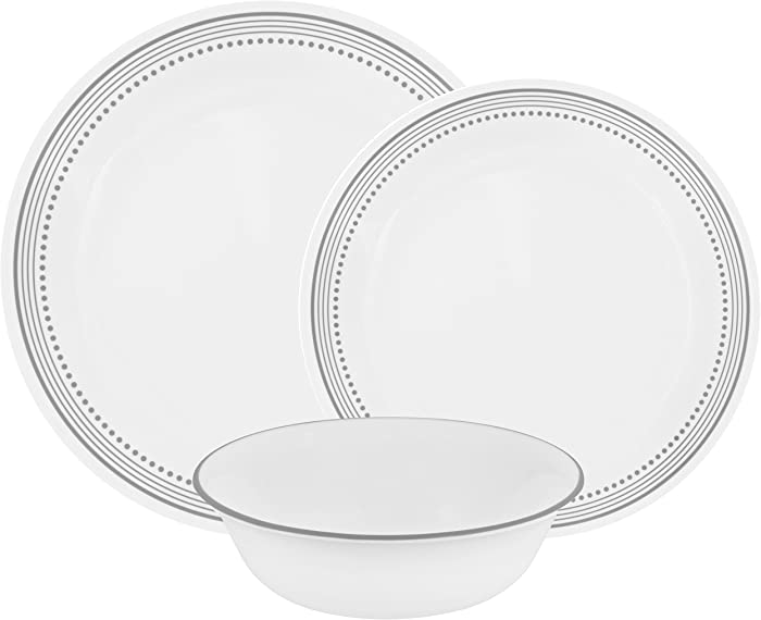 Corelle Mystic Gray Chip & Break Resistant 12pc Dinner Set, Service for 4, Grey, 27.94 x 12.38 x 26.67 cm