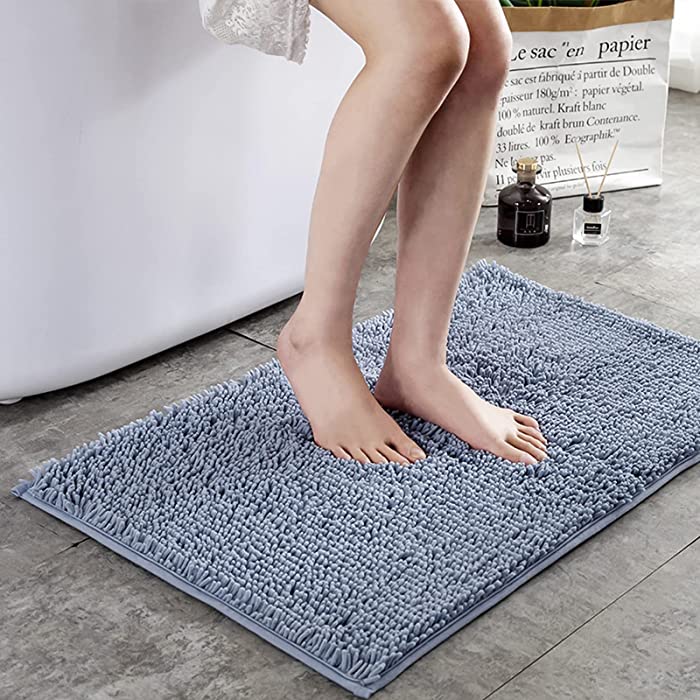 AVNICUD Bathroom Rugs [2 Piece] for Bathroom Non Slip, Luxury Chenille Microfiber Bath Rugs Absorbent & Quicker-Dry, Extra Large Bath Carpets Mats Super Soft & Machine Washable No shedding for Bedroom