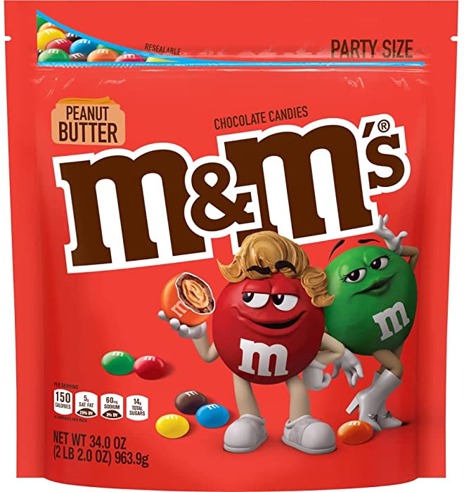M&M'S Peanut Butter Chocolate Candy Party Size 34-Ounce Bag