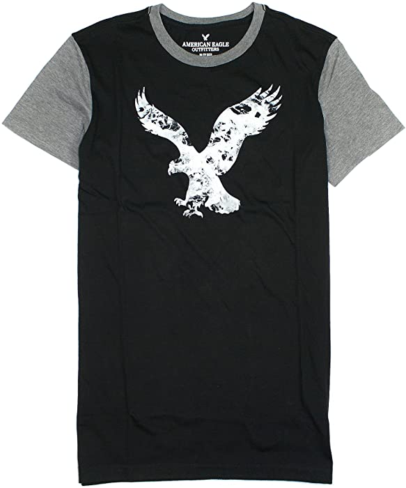 American Eagle Men's Graphic T-Shirt (001) (X-Small, 064 Black)