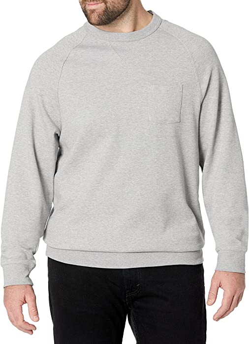 Van Heusen Men's Big and Tall Essential Long Sleeve Ponte Crewneck Sweatshirt