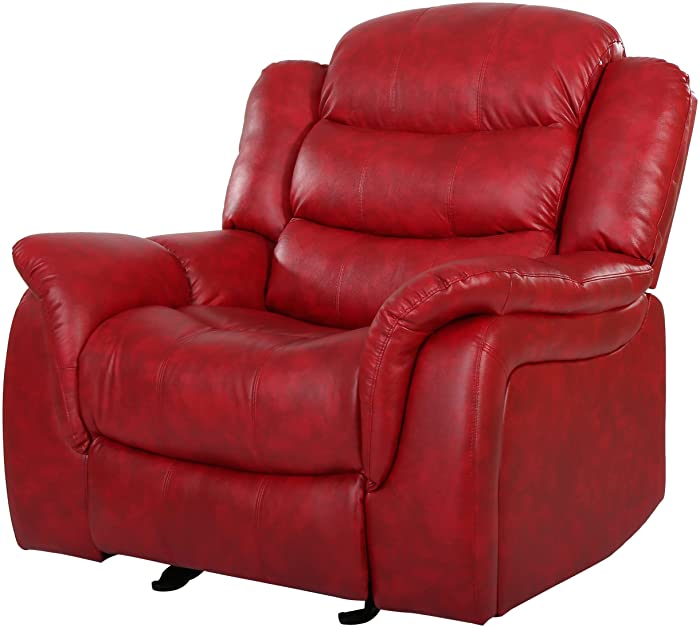 Great Deal Furniture Merit Contemporary Red Glider Recliner Chair