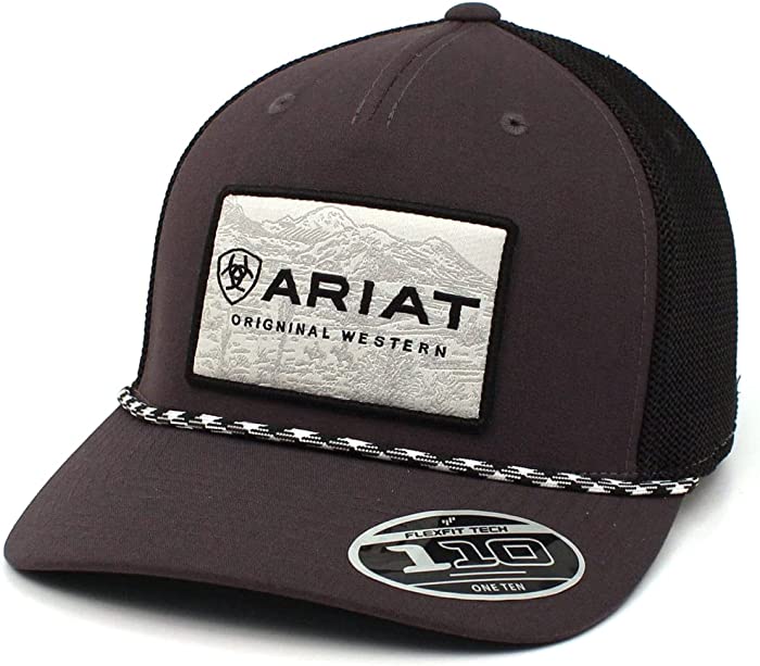 ARIAT Men's Black Snapback Flexfit 110 Logo Patch Cap