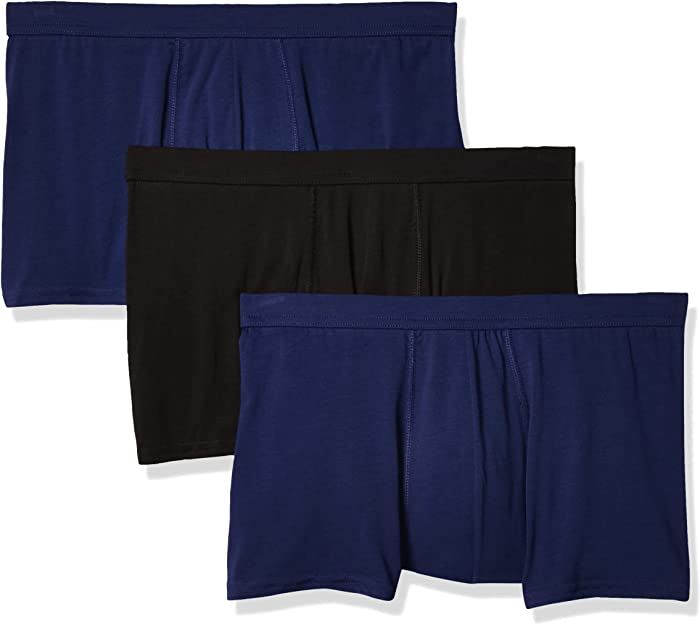 Hanes Men's Tagless Comfort Flex Fit Dyed Trunk, 3 Pack, Black/Blue/Turqoise, Small