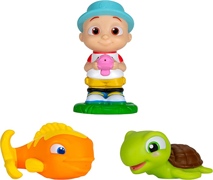 CoComelon CMW0030 Bath Fun Friends JJ, Fish & Turtle Bath Toy for Children from 18 Months