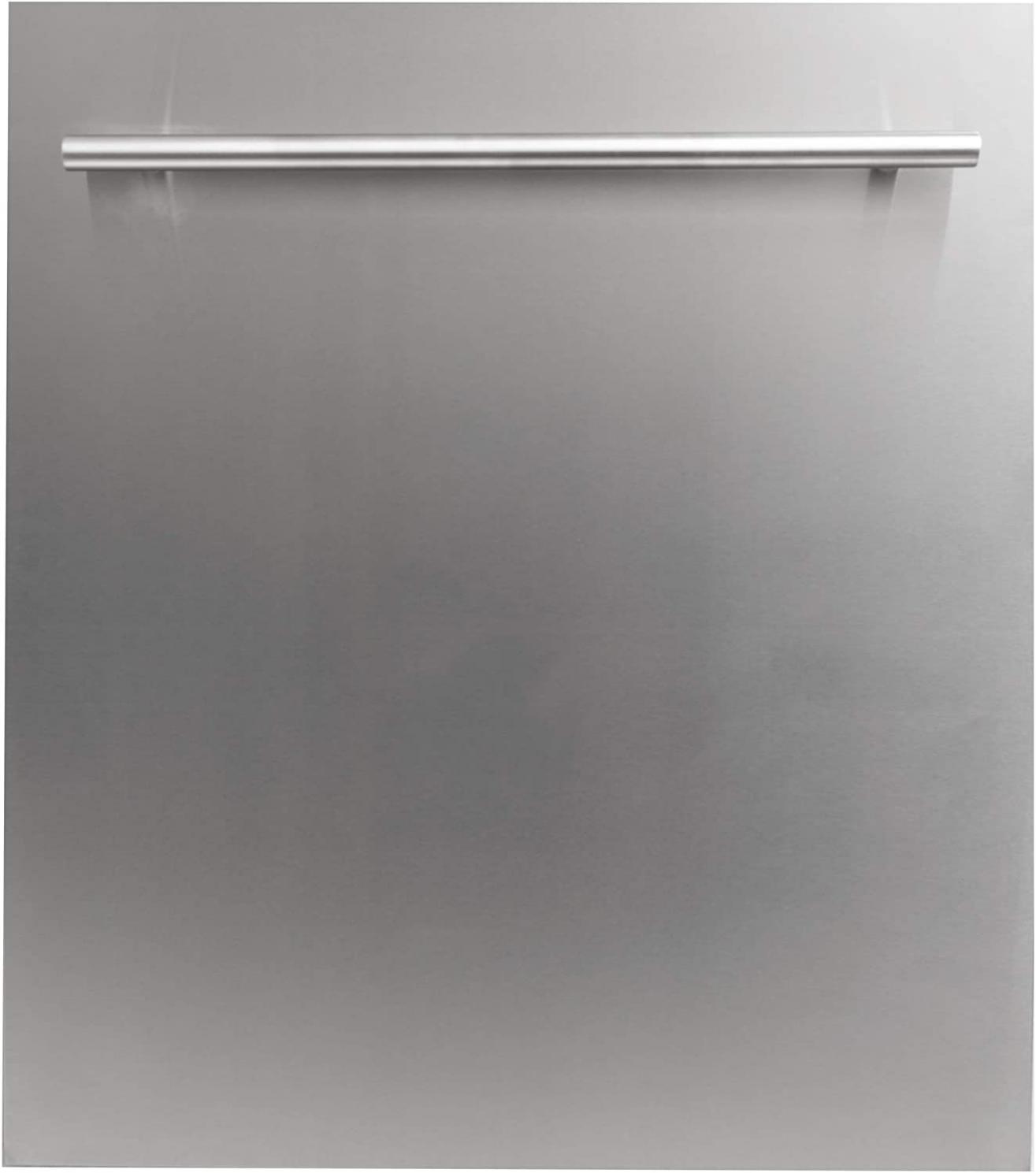 ZLINE DW-SN-24 DuraSnow Stainless Steel 24 Inch Built In Dishwasher with 6 Different Wash Cycles, Adjustable Upper Rack, and Top Control Panel, Silver