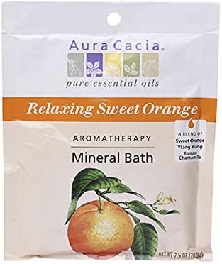 Aura Cacia Relaxing Sweet Orange Aromatherapy Mineral Bath | 2.5 oz. Packet