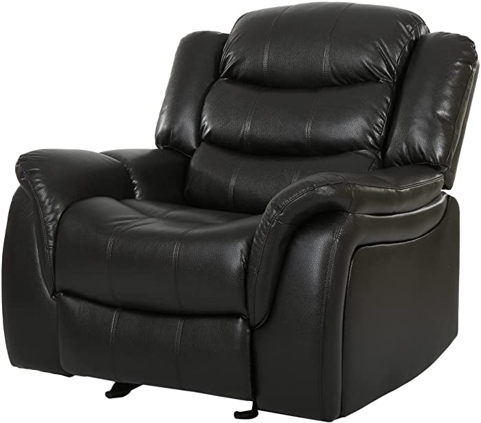Great Deal Furniture Merit Black Leather Recliner/Glider Chair