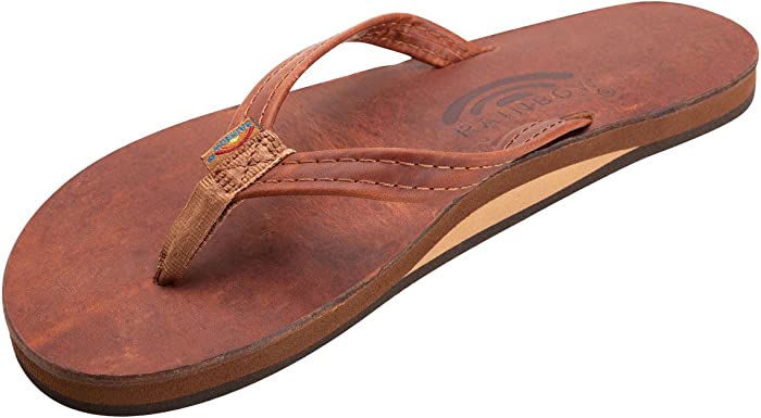 Rainbow Sandals Ladies Luxury Leather - Single Layer Arch Support With 1/2" Narrow Strap