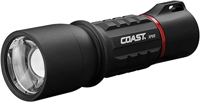 Coast XP6R 400 Lumen USB Rechargeable-Dual Power LED Flashlight with Pure Beam Slide Focus and Top Grade Aluminum Build