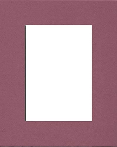 Pack of (5) 8x10 Acid Free White Core Picture Mats Cut for 5x7 Pictures in Mauve