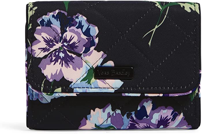 Vera Bradley Women's Performance Twill Riley Compact Wallet with RFID Protection