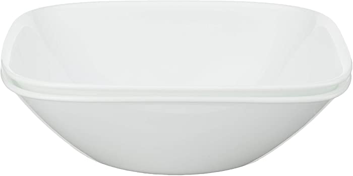 Corelle Square Pure White 1-Quart Bowl Set (2-Piece)