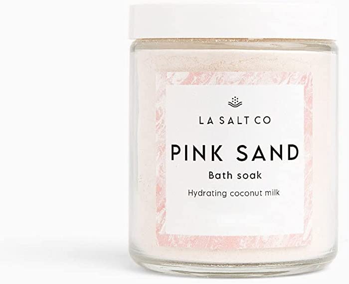 LA SALT CO Pink Sand Coco Soak - Coconut Milk Bath Salt Soak with Himalayan Pink Salt - Smooth, Soften, and Detox Skin - All Natural, Organic, Vegan, 7 Ounces