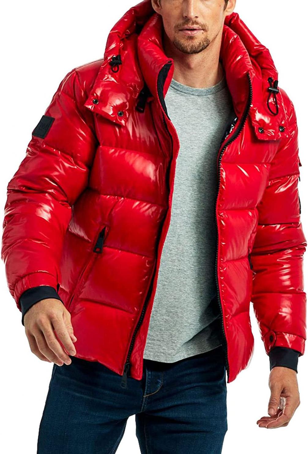 Men's Down Coat Winter Warm Down Puffer Jacket Coat with Hooded