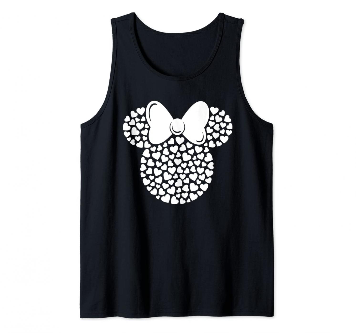 Disney Minnie Mouse Icon Filled with White Hearts Tank Top