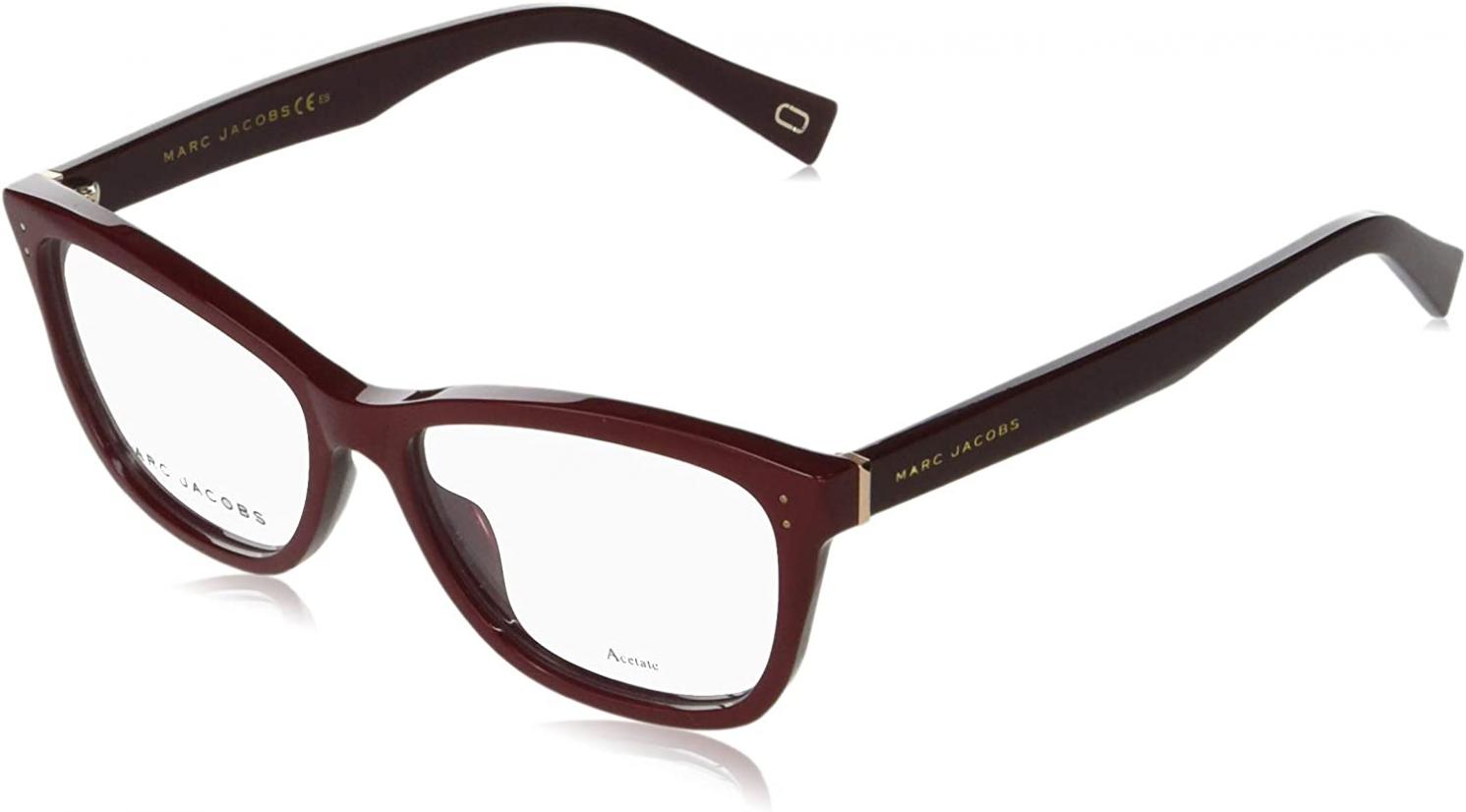 Marc Jacobs Plastic Rectangular Eyeglasses 53 0OXU Burgundy