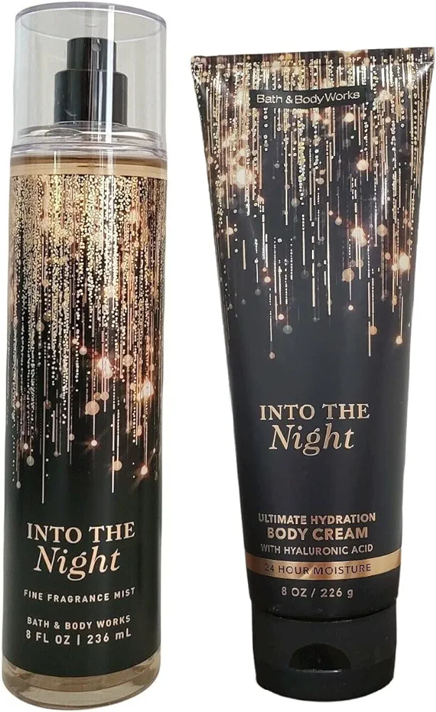 Bath & Body Works - Into the Night - Fine Fragrance Mist and Ultra Shea Body Cream - Full Size (Packaging Varies)